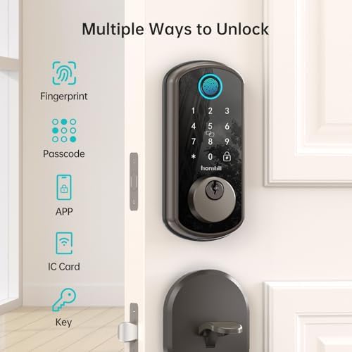 Smart Front Door Lock with Fingerprint AI Keypad