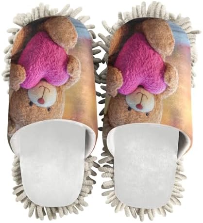 Burbuja Valentine Bear Hold Heart Mop Slippers