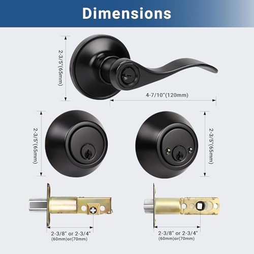 1-Pack Keyed Alike Front Door Handle Set