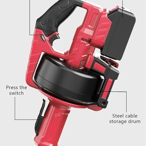 Electric Drain Auger Cordless with LED Light