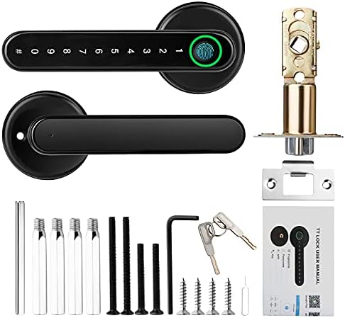 Fingerprint Door Lock Black