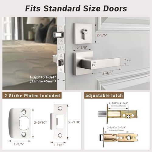3-Piece Front Door Deadbolt Set with Brushed Nickel Finish