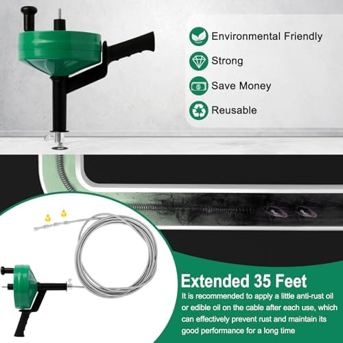 35FT Drain Snake with Drill Attachment