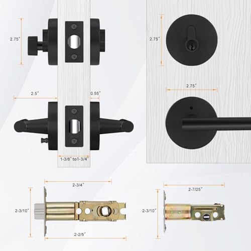 Haidms Matte Black Door Lock Set with Deadbolt