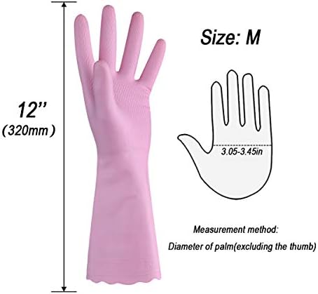 HSL Kitchen Cleaning Gloves -Reusable Waterproof Latex-Free Non-Slip Medium