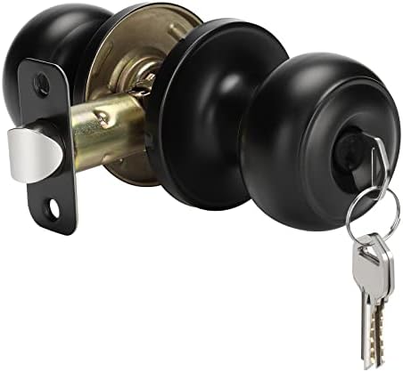 Versatile EntryExterior Door Knobs with Keys Set Matte Black