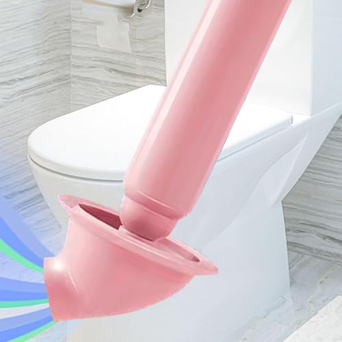 Powerful Air Toilet Plunger Tool with Drain Auger Pink