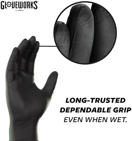 GLOVEWORKS Black Nitrile Gloves