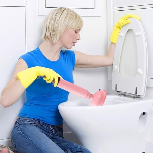 Quick-acting toilet plunger for clogs