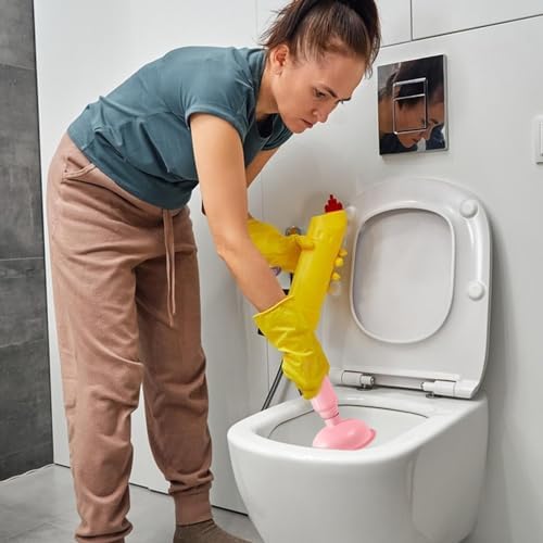 Quick-acting toilet plunger for clogs