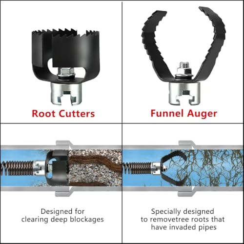 Dewal Accs Drain Auger Set for 4-8 Pipe Cleaning 3-Pack