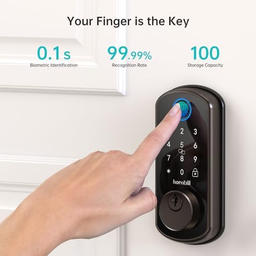 Smart Front Door Lock with Fingerprint AI Keypad