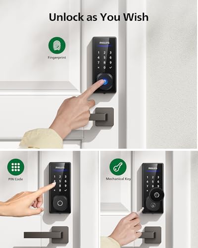 Dual Camera Door Lock Fingerprint Entry Front and Back Door Security