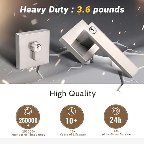 3-Piece Front Door Deadbolt Set with Brushed Nickel Finish