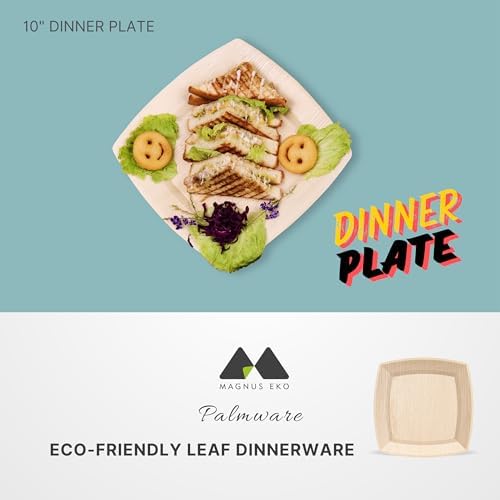 10 Inch Bamboo Plates 50 Pcs