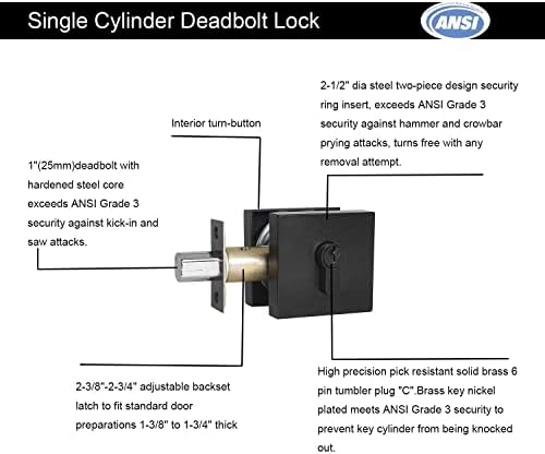 TOGU Square Contemporary Deadbolt Lock