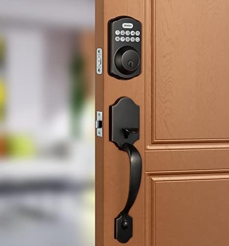 Revolo Front Door Handle Set No Lock - Zinc Alloy Matte Black