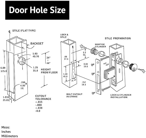 elox Swinging Narrow Stile Deadbolt Lock in Dark Bronze