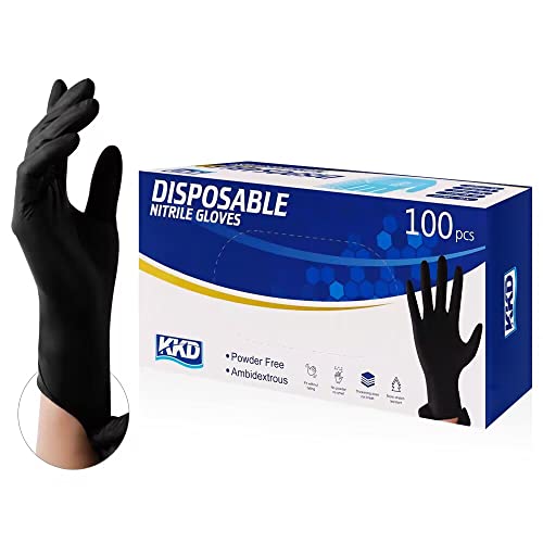KKD Nitrile Gloves 100 Count Black