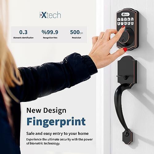 Seamless Front DoorLock Set with Fingerprint Keyless Entry