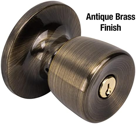 Master Lock Single Cylinder Door Lock with Tulip Knob Antique Brass TUCO0605