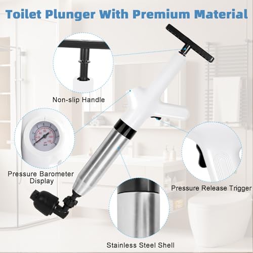 High-Pressure Air Toilet Plunger Drain Clog Remover