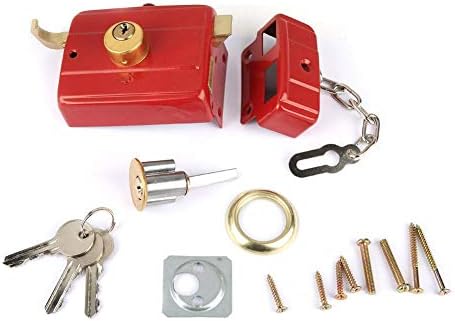45mm-55mm Door Front Door Heavy Duty Dead Bolt Lock Red
