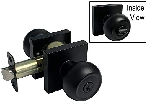 Black Door Lock Set with Rekeyable Cylinder and 2 Keys