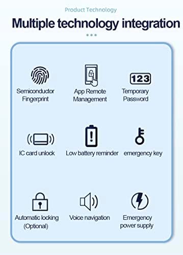 GoodTAC Smart Door Lock - Fingerprint Remote Control Black