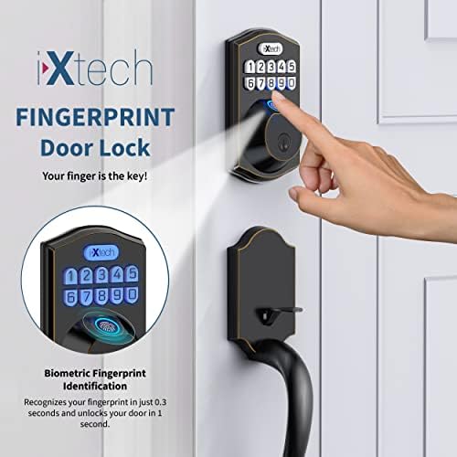 Seamless Front DoorLock Set with Fingerprint Keyless Entry