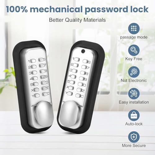 Casmer Double Sided Door Lock Keypad Keyless Waterproof Rust-Proof