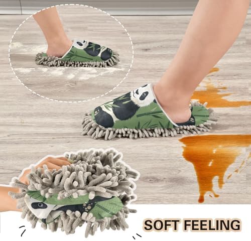 Cute Forest Panda Mop Slippers