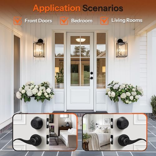 Gaurqiah Matte Black Keyed Single Cylinder Deadbolt Lock Complete Door Security Solution