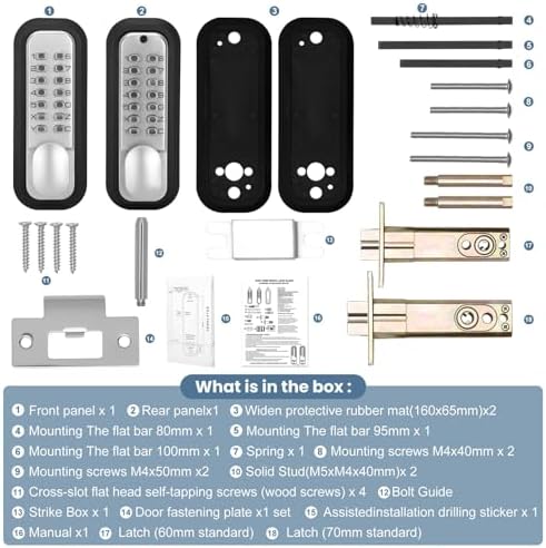 Casmer Double Sided Door Lock Keypad Keyless Waterproof Rust-Proof