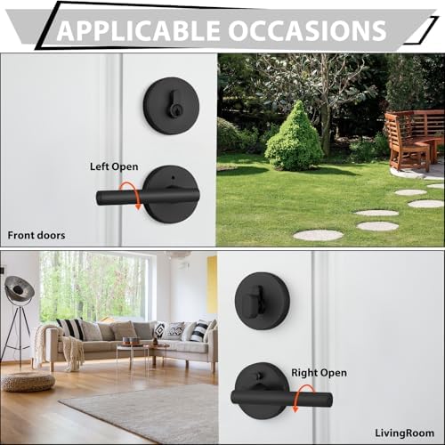 Haidms Matte Black Door Lock Set with Deadbolt