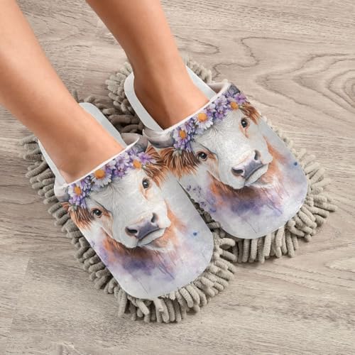 Burbuja Watercolor Cow Mop Slippers