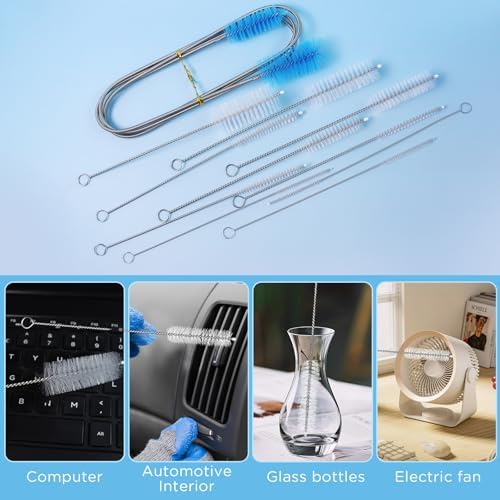 GAQWOK 11-Piece Flexible Drain Brush Set - Kitchen and Plumbing Draining Tool