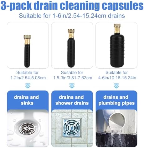 3-Piece Drain Bladder Kit for Effective Drain Cleaning