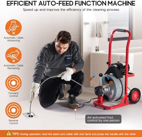 Albott 100FT Electric Drain Snake