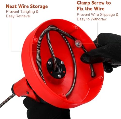 35FT Dual-Mode Drain Snake Get Rid of Hair Clogs in Minutes