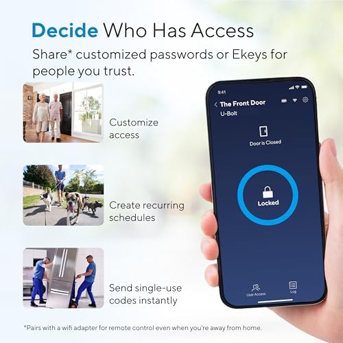 ULTRALOQ U-Bolt Smart Lock with WiFi Bridge - Keyless Entry Door Lock