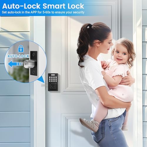 Secure Front Door Lock with Fingerprint Keypad for Home Apartment Use