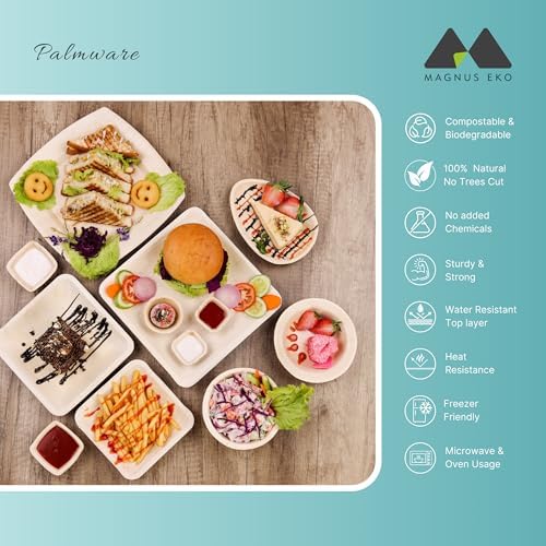 10 Inch Bamboo Plates 50 Pcs