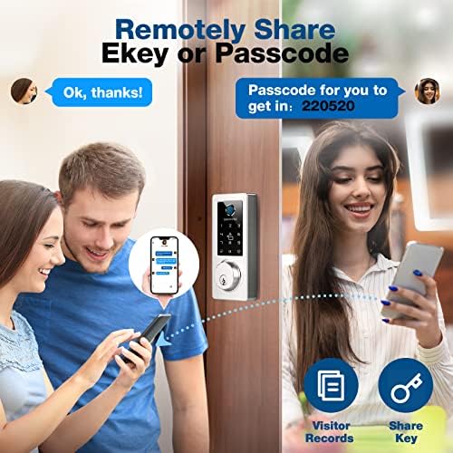 Fingerprint Deadbolt Smart Lock with 6-in-1 Unlock Options