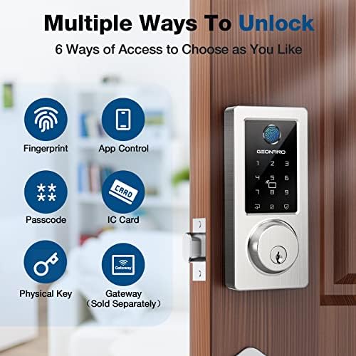 Fingerprint Deadbolt Smart Lock with 6-in-1 Unlock Options