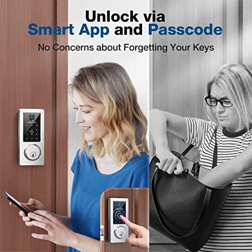 Fingerprint Deadbolt Smart Lock with 6-in-1 Unlock Options