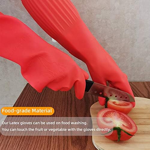 ThxToms Rubber Dishwashing Gloves - Extra-Long Cuff Reusable Waterproof