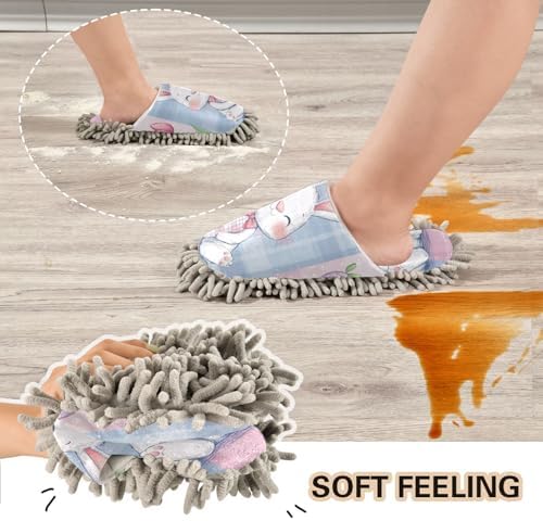 Washable Microfiber Mop Slipper for MenWomen Soft Noiseless Floor Cleaning Tool