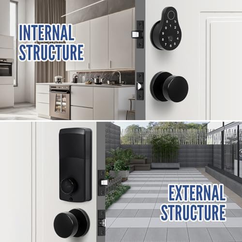Electronic Deadbolt Keypad Lock Set for Front Exterior Doors Black