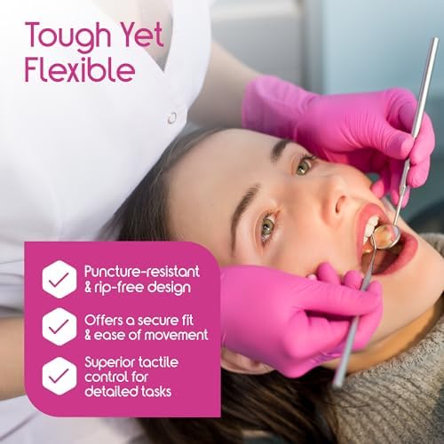 Inspire Pink Nitrile Gloves Latex Free Disposable